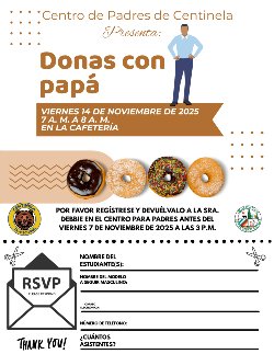 Donuts With Dad Flyer in Spanish